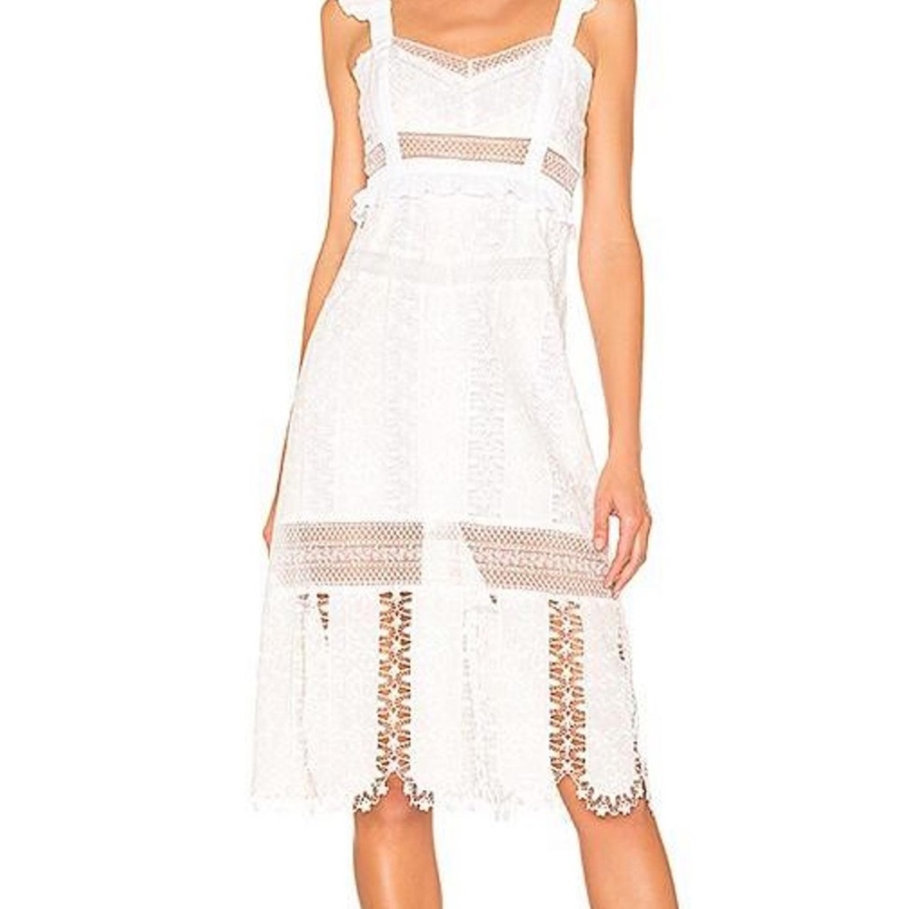 NWT FOR LOVE & LEMONS Gabrielle Midi Dress in Ivory - Picture 6 of 13